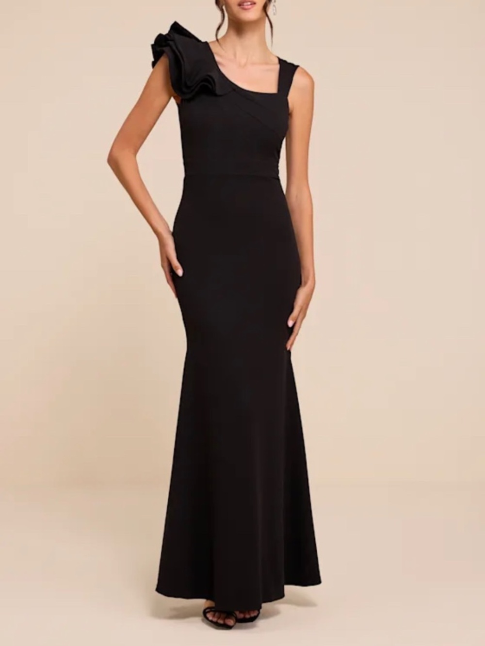 Lulus elegant ruffle sleeve mermaid dress
